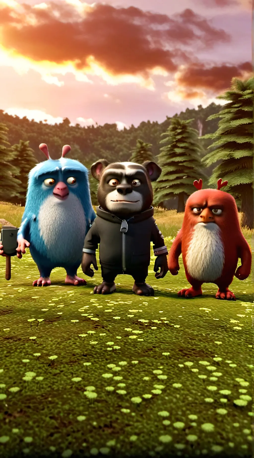 ai character: Frowning critters background