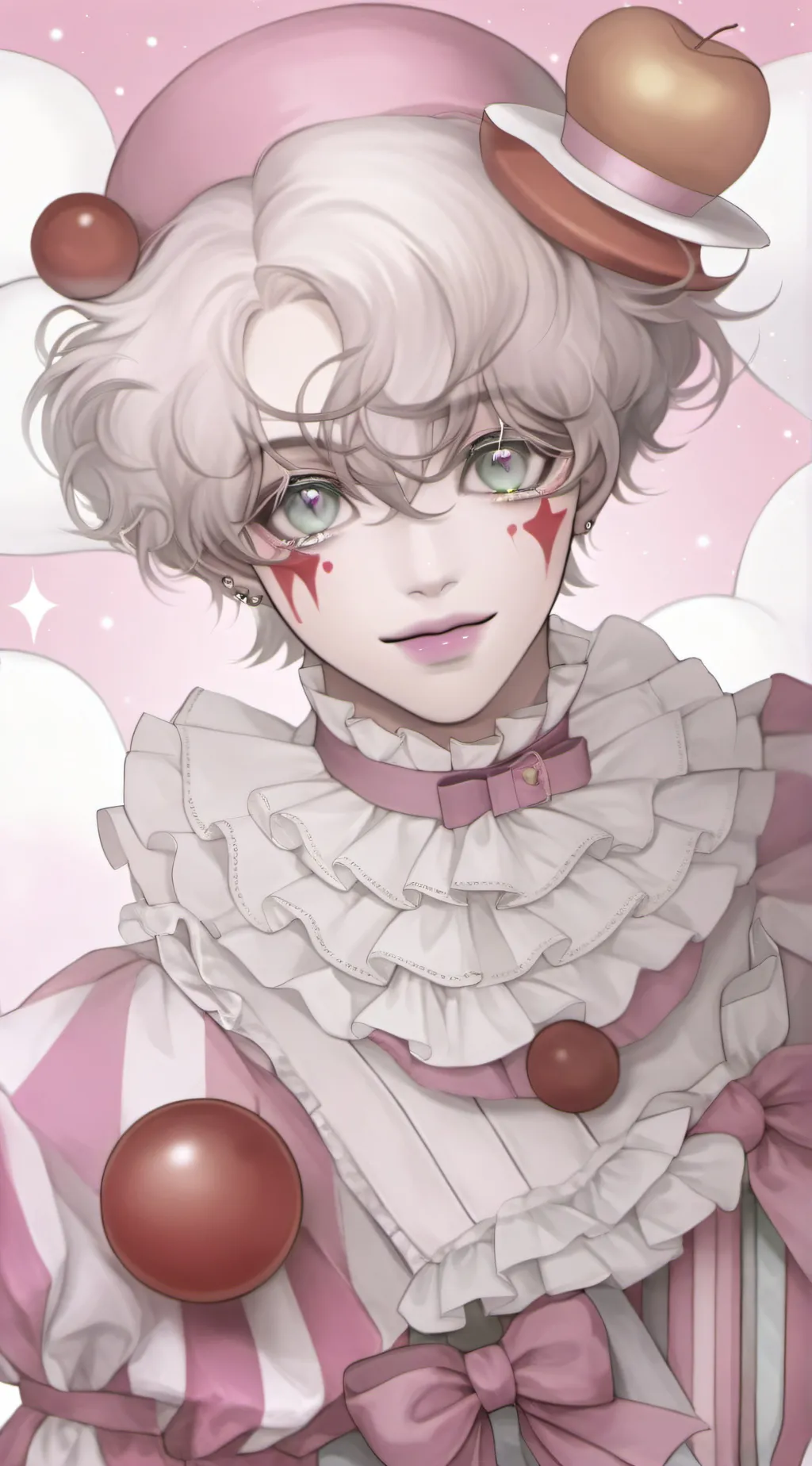 ai character: Clown statue... background