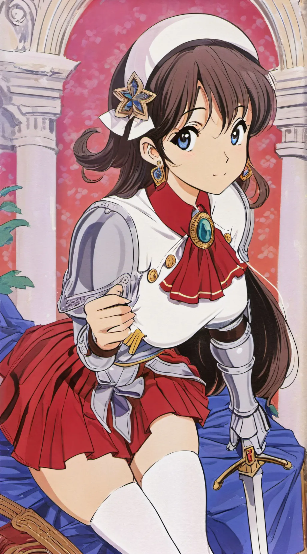 ai character: la caballera feliz background