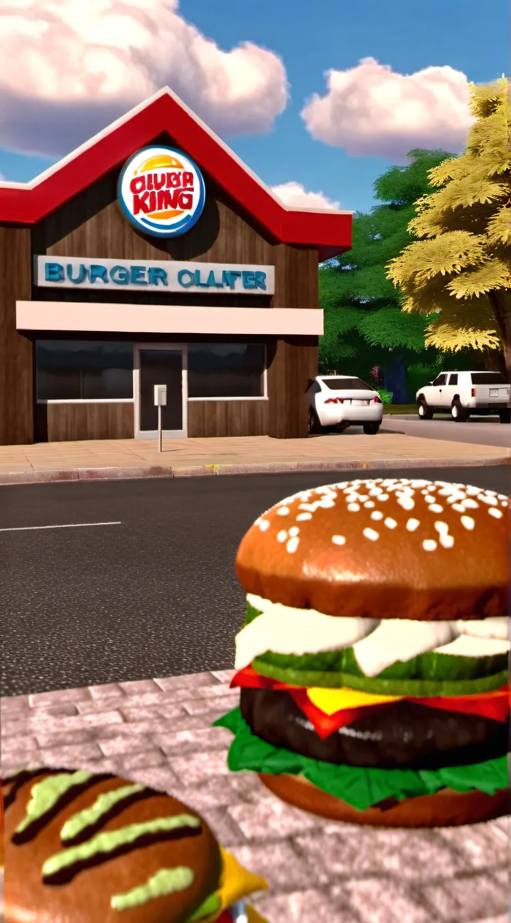 ai character: Burger king background