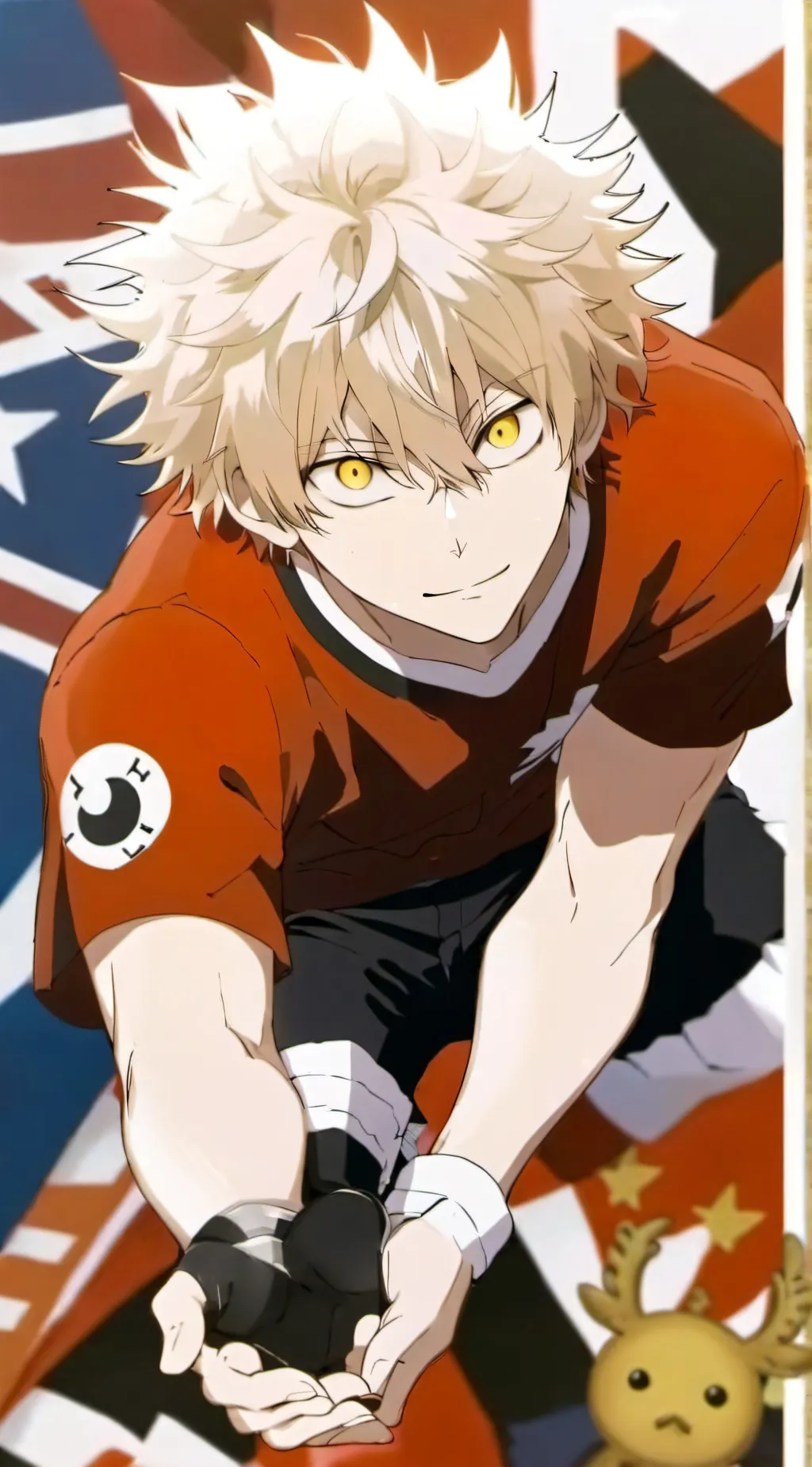 ai character: bakugo  background