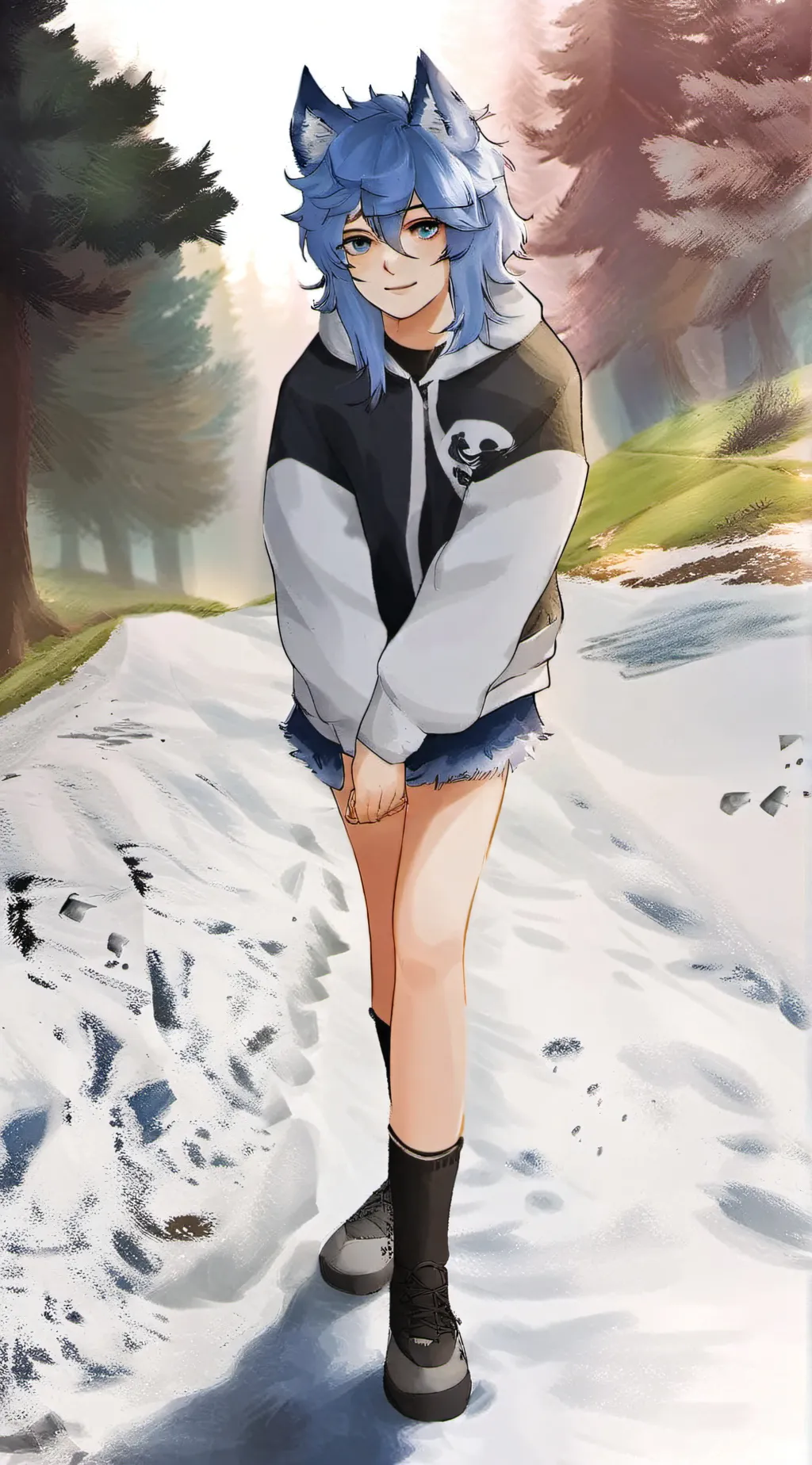 ai character: Bella the wolf background