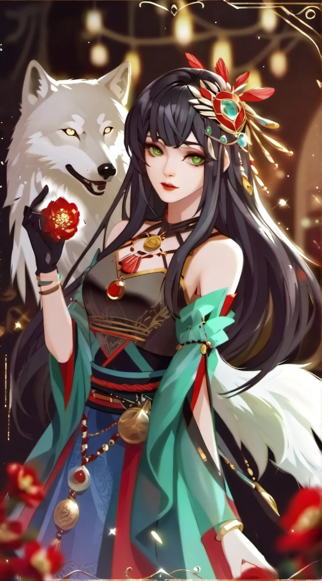 ai character: kny Demon  background