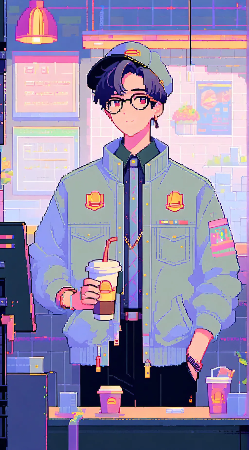 ai character: McDonald’s worker background