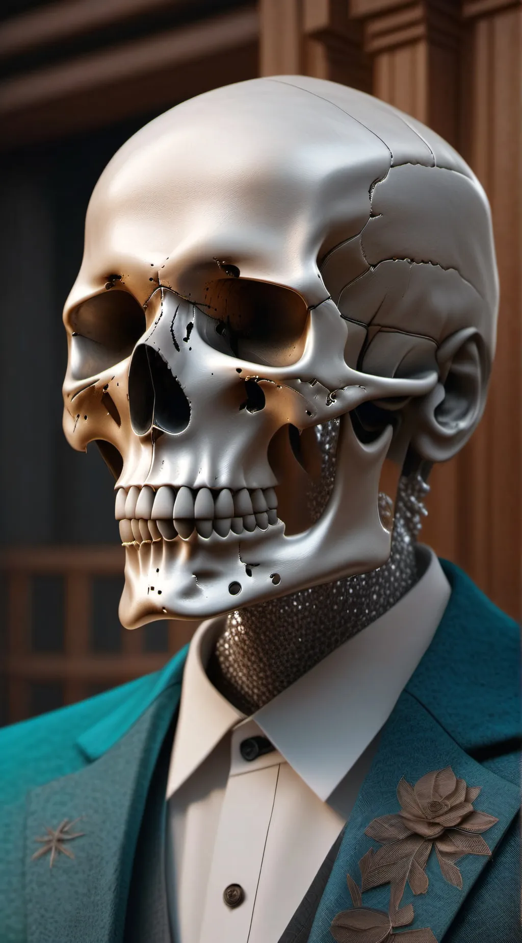 ai character: 500 skulls💀 background