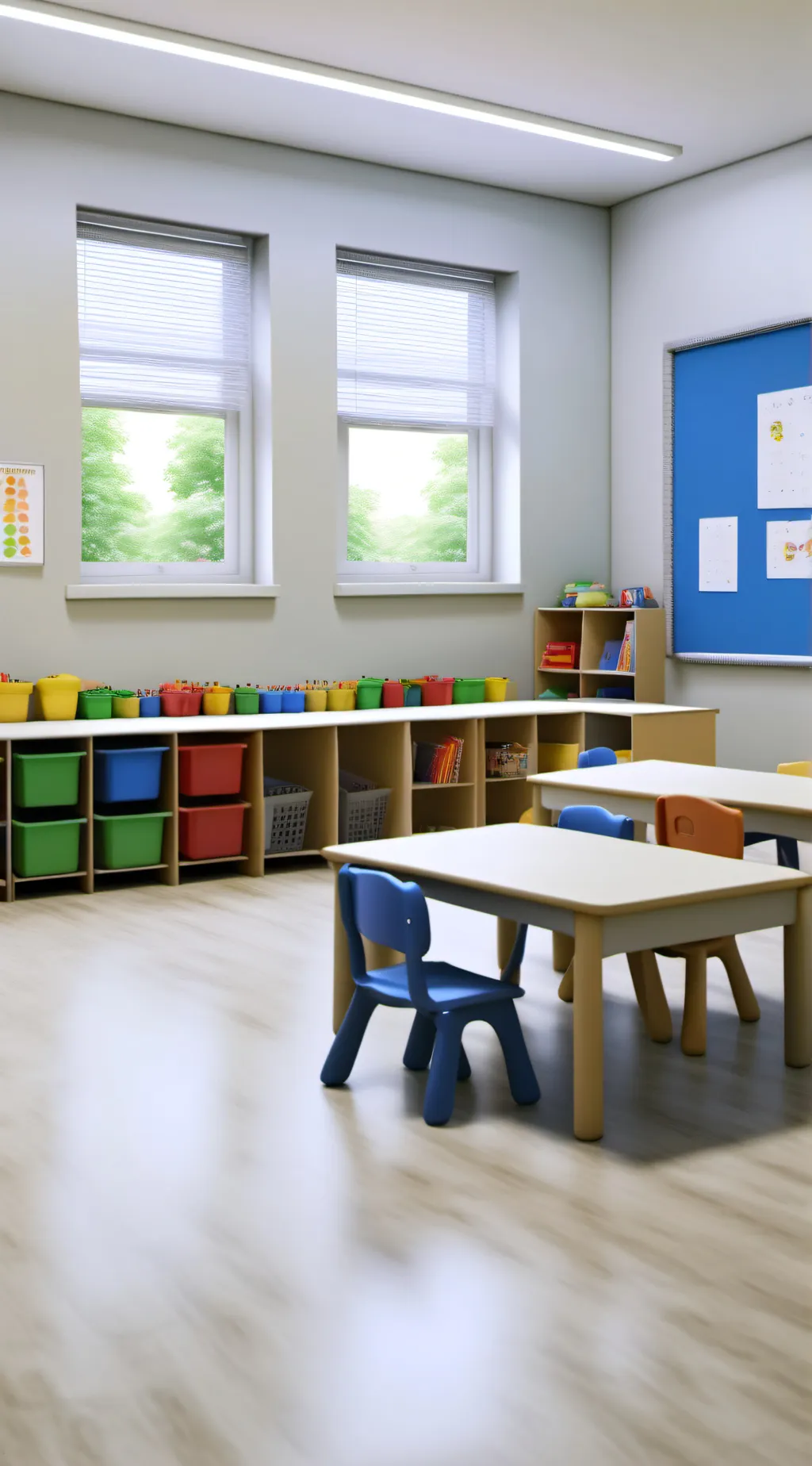 ai character: pre-k Classroom background