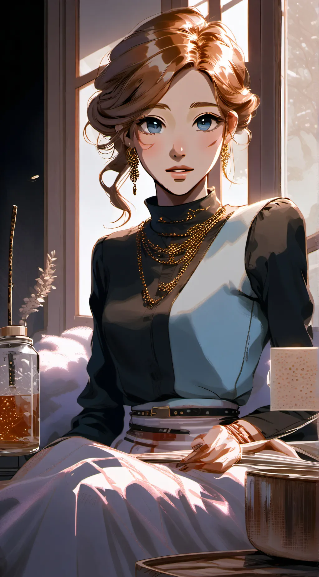 ai character: Eva  background