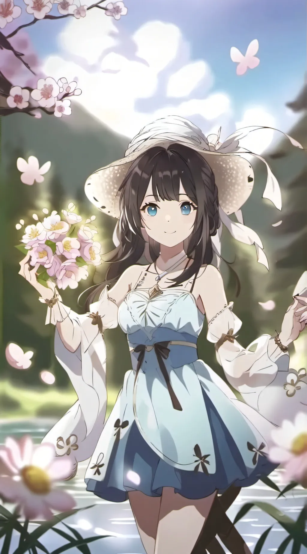 ai character: nature girl background