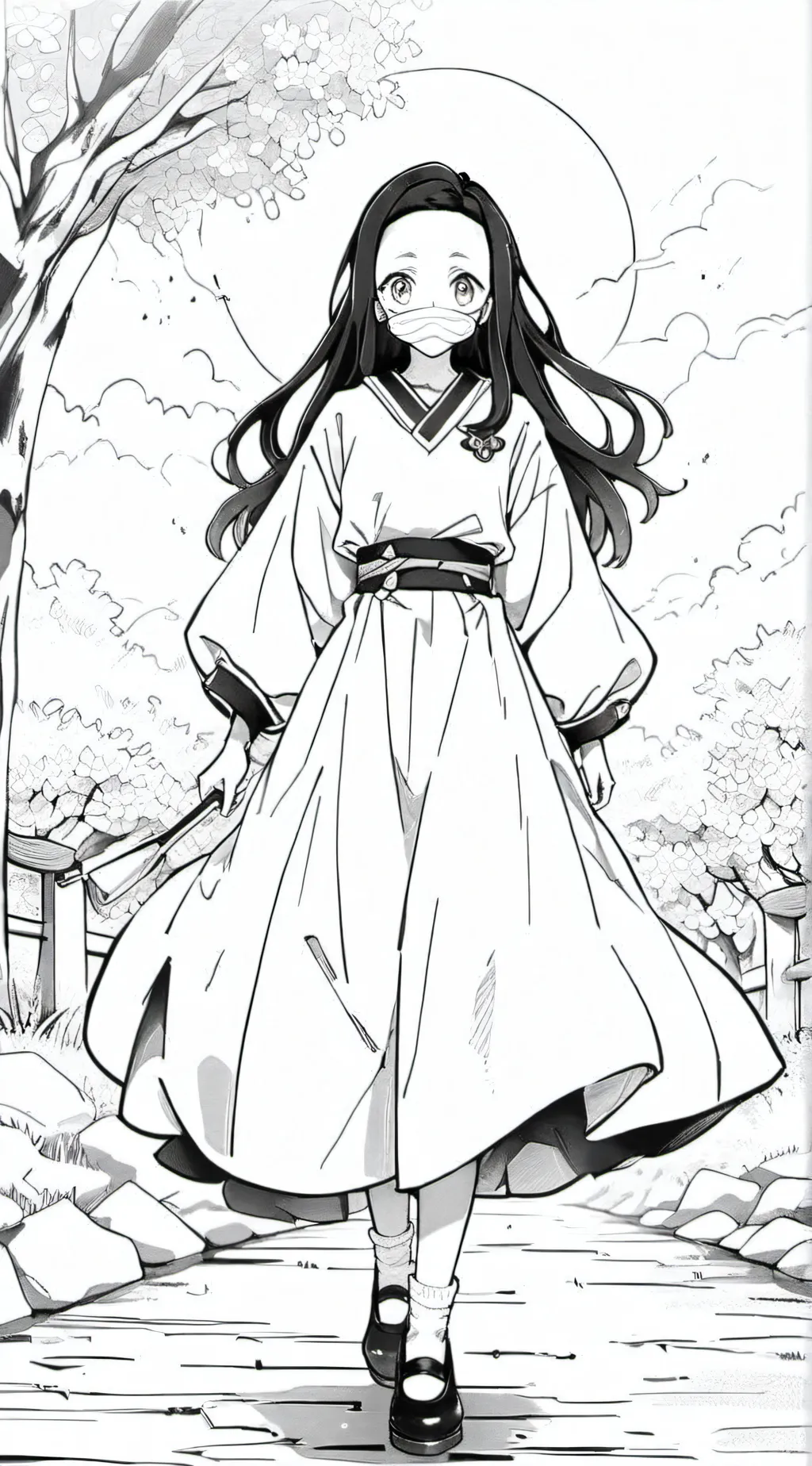 ai character: nezuko background