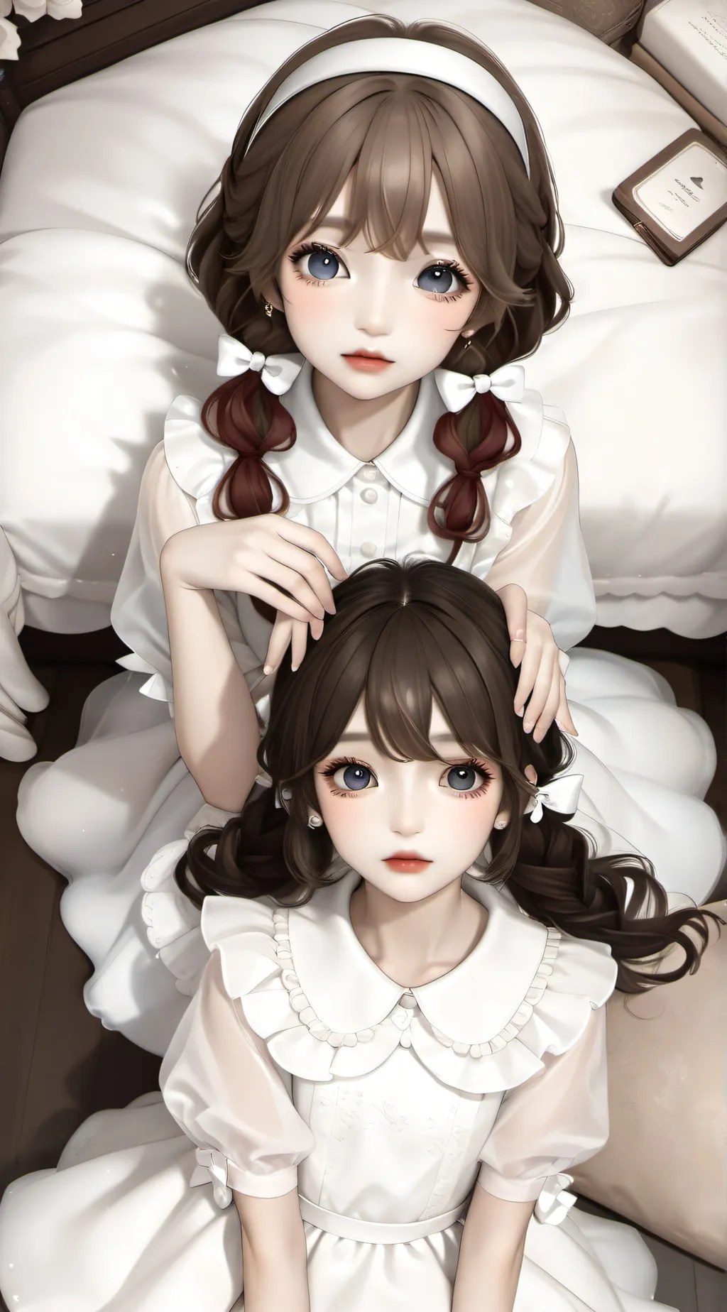 ai character: Abby and Amy!!  background