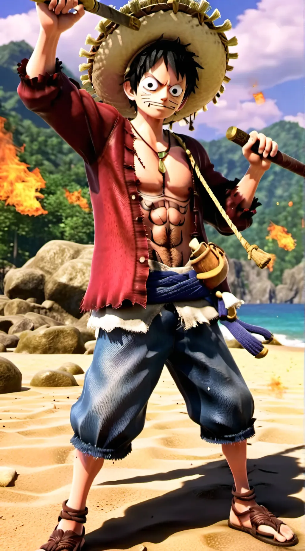 ai character: Luffy background