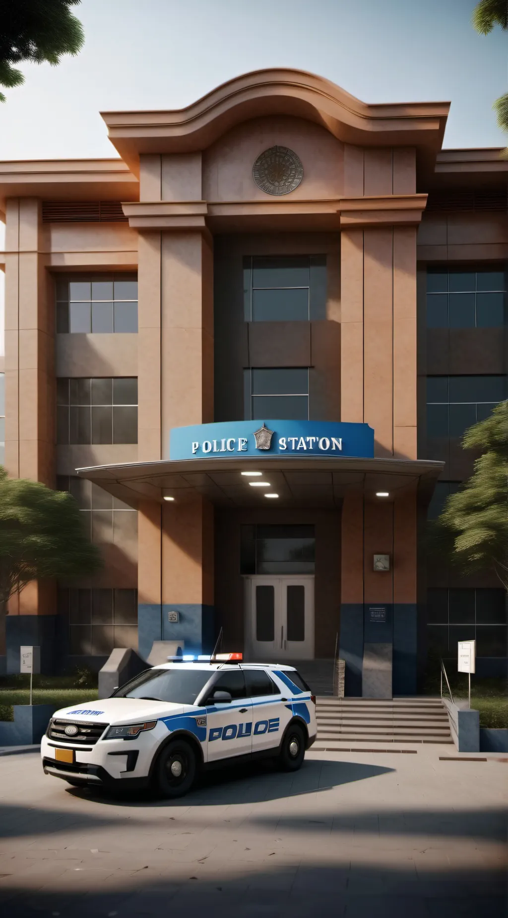 ai character: The police station background