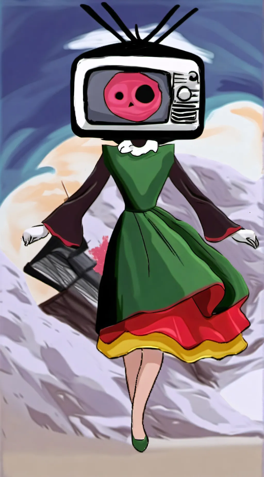 ai character: vee gone mad  background