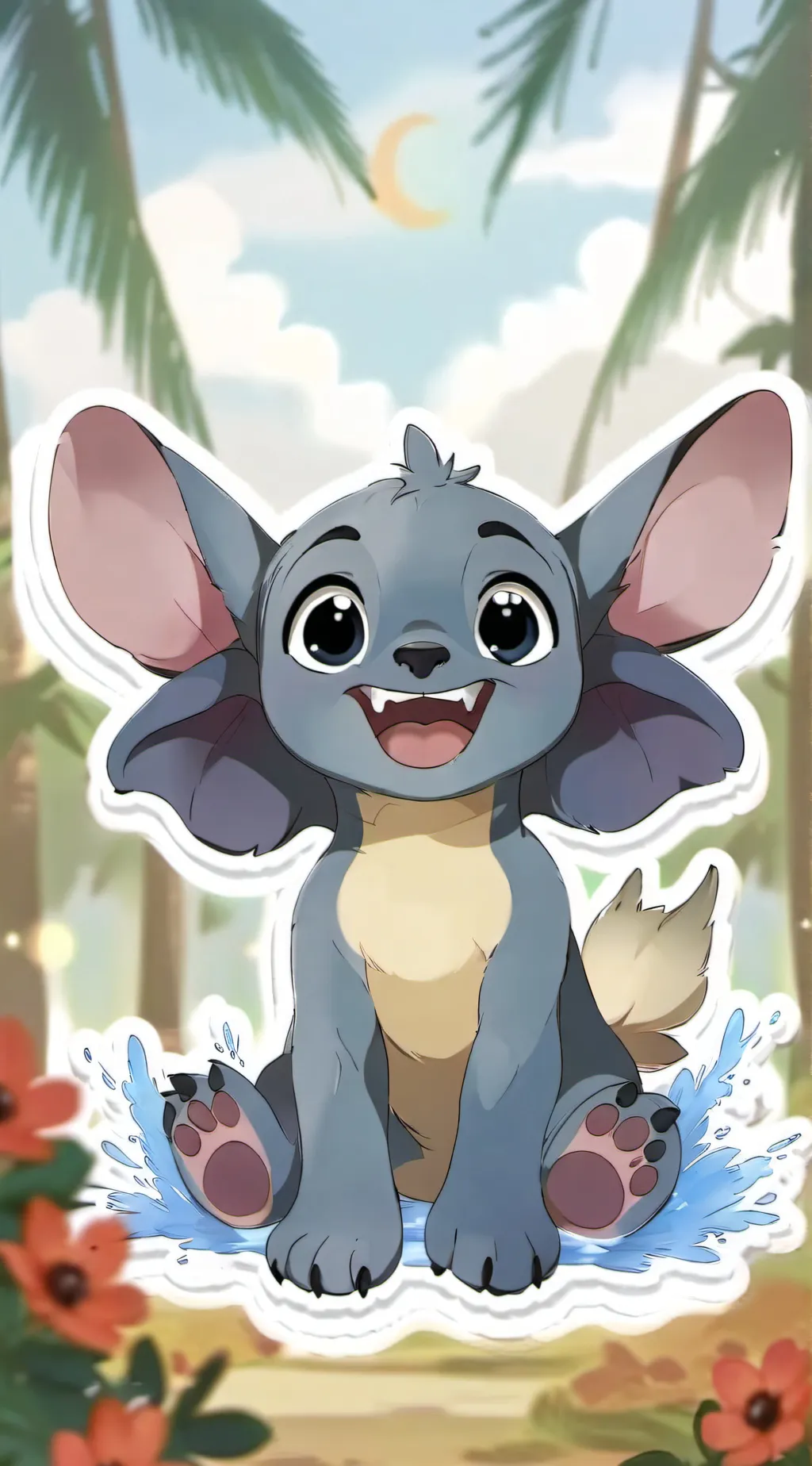 ai character: baby stitch background