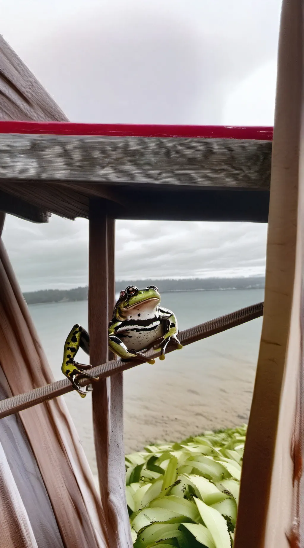 ai character: frog mr frog background