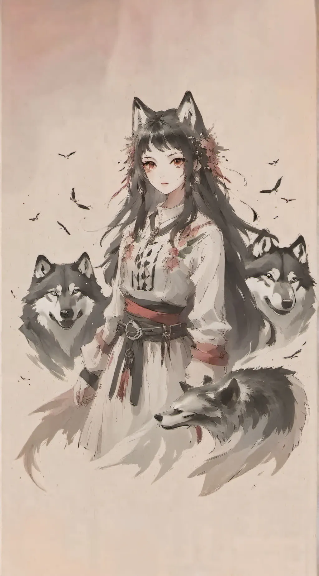 ai character: wolf girl yandere background