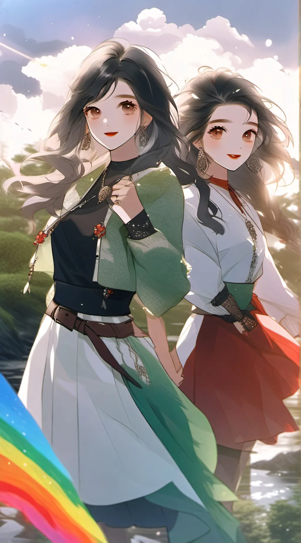 ai character: Rainbow Sisters background