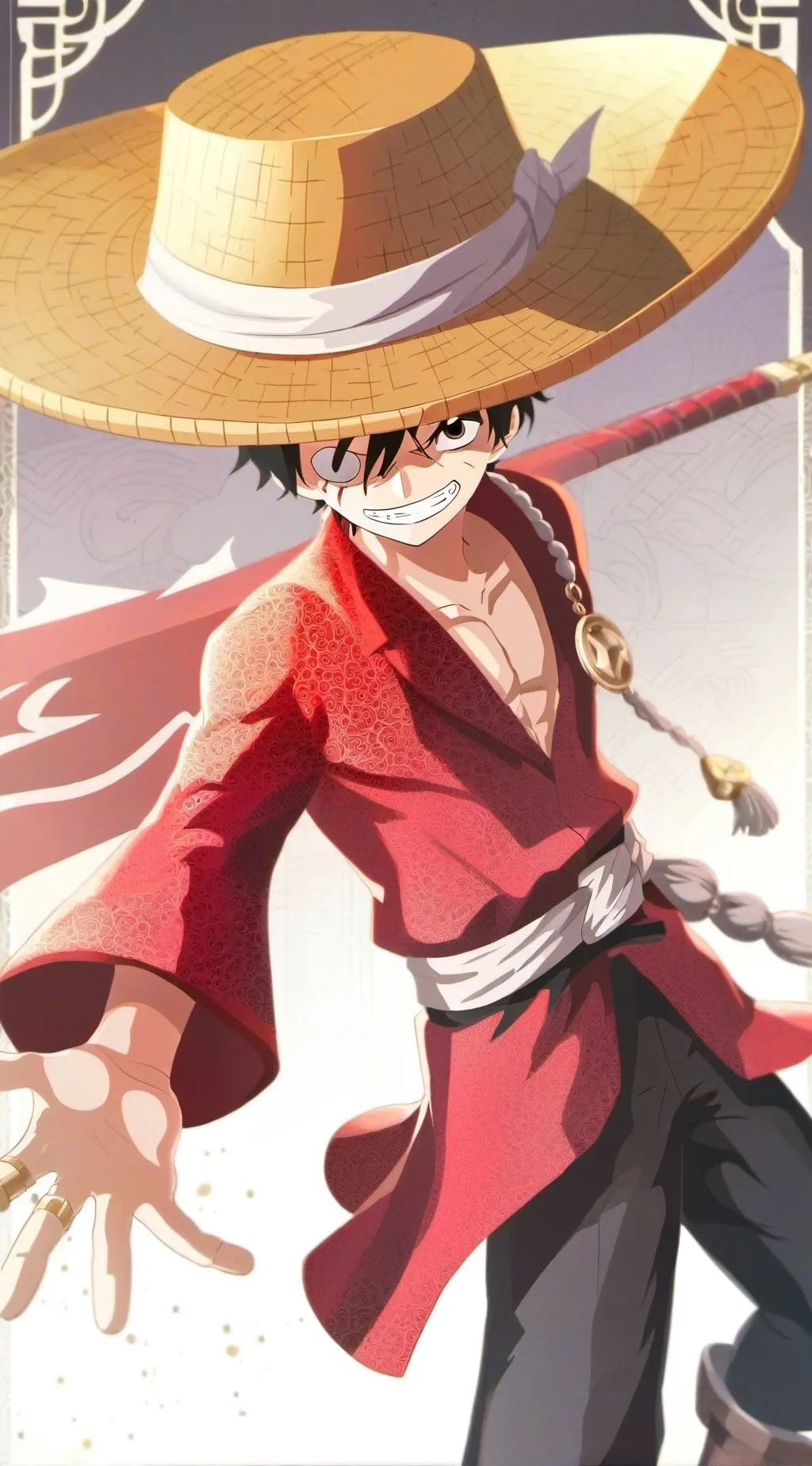 ai character: walmart Luffy  background