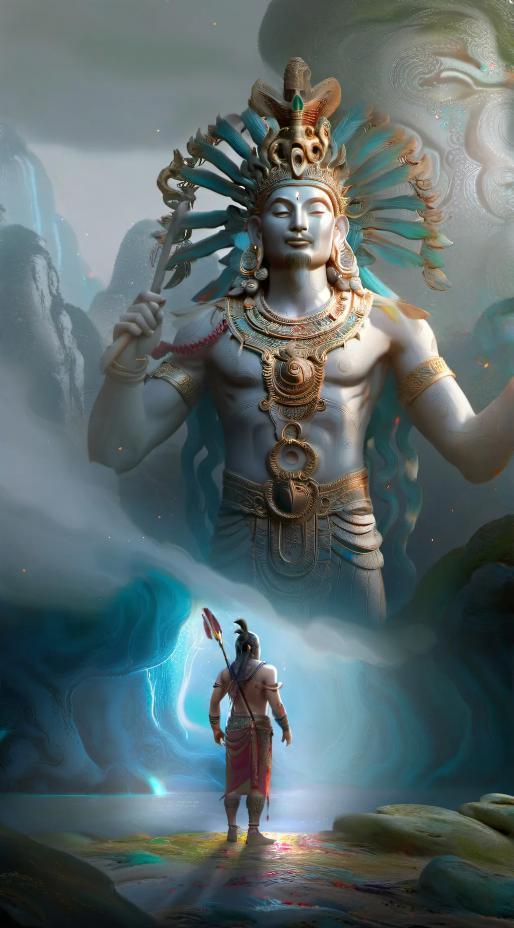 ai character: Mayan gods background