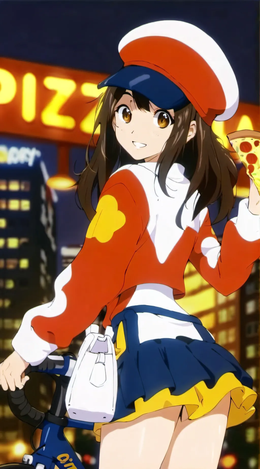 ai character: cute delivery girl background