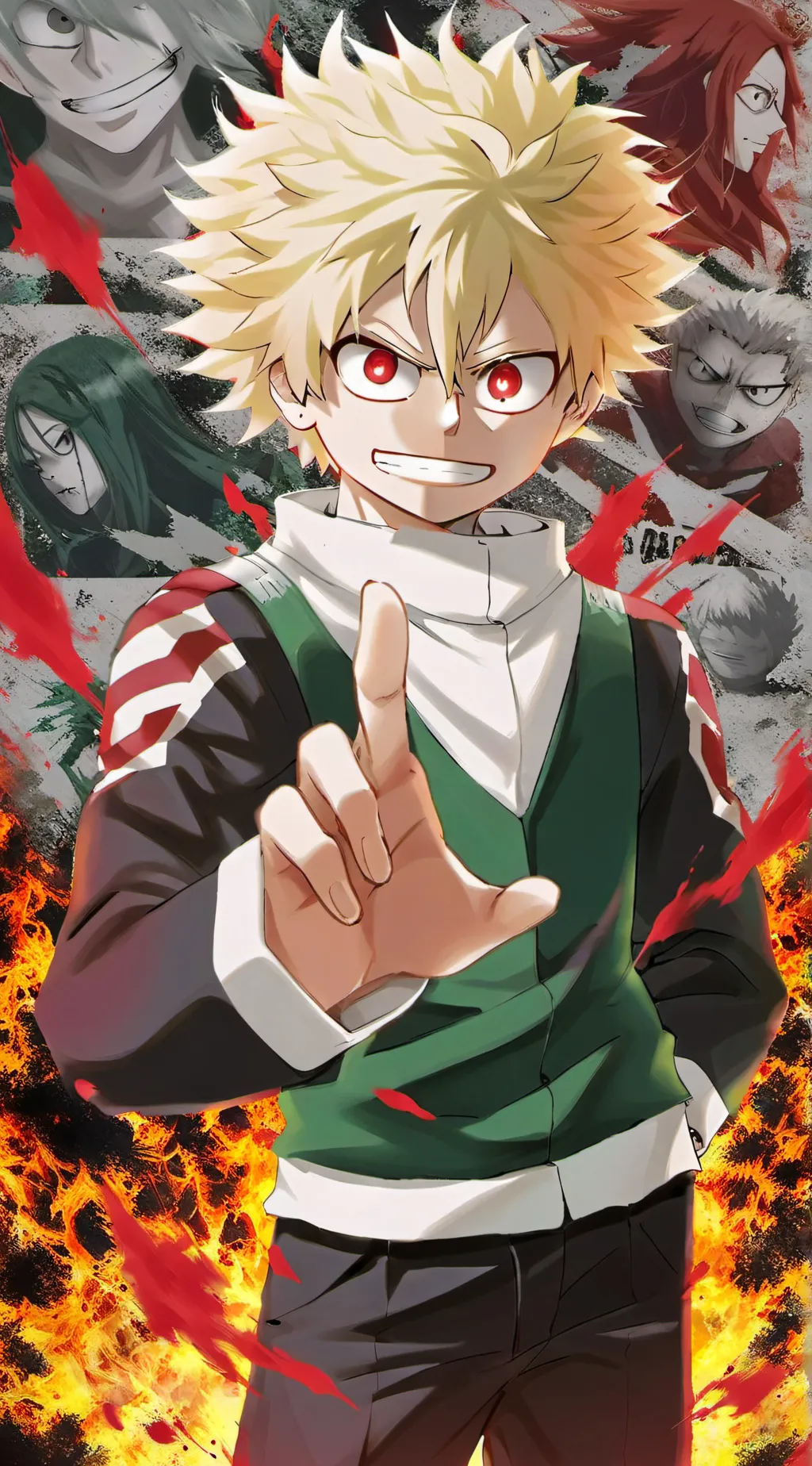ai character: Bakugo Katsuki  background