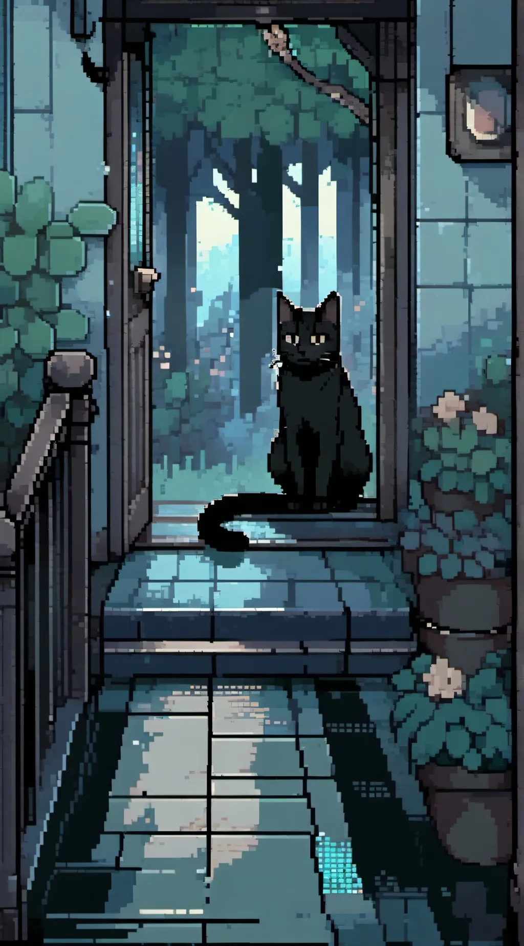 ai character: Cat  background