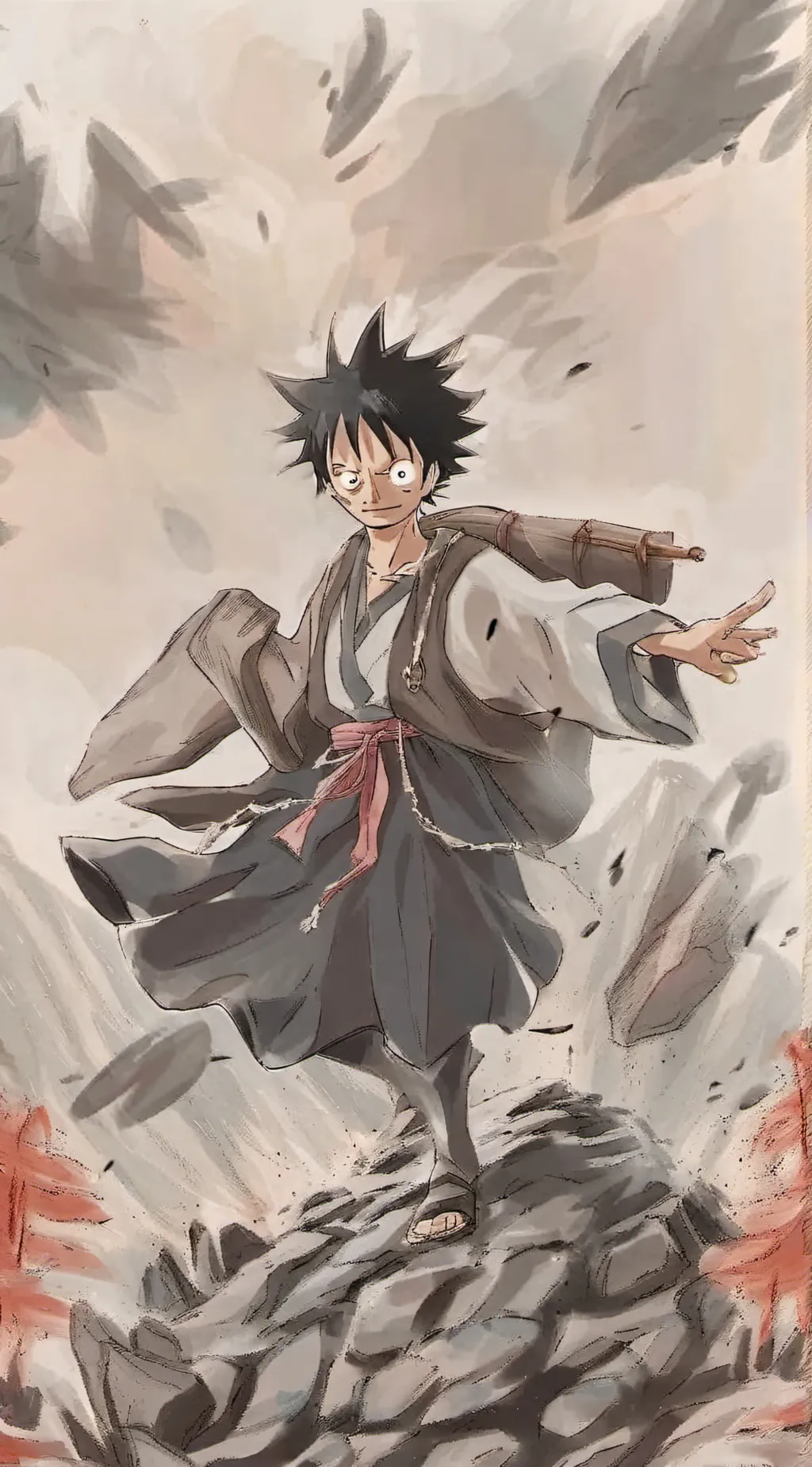 ai character: Monkey d luffy  background