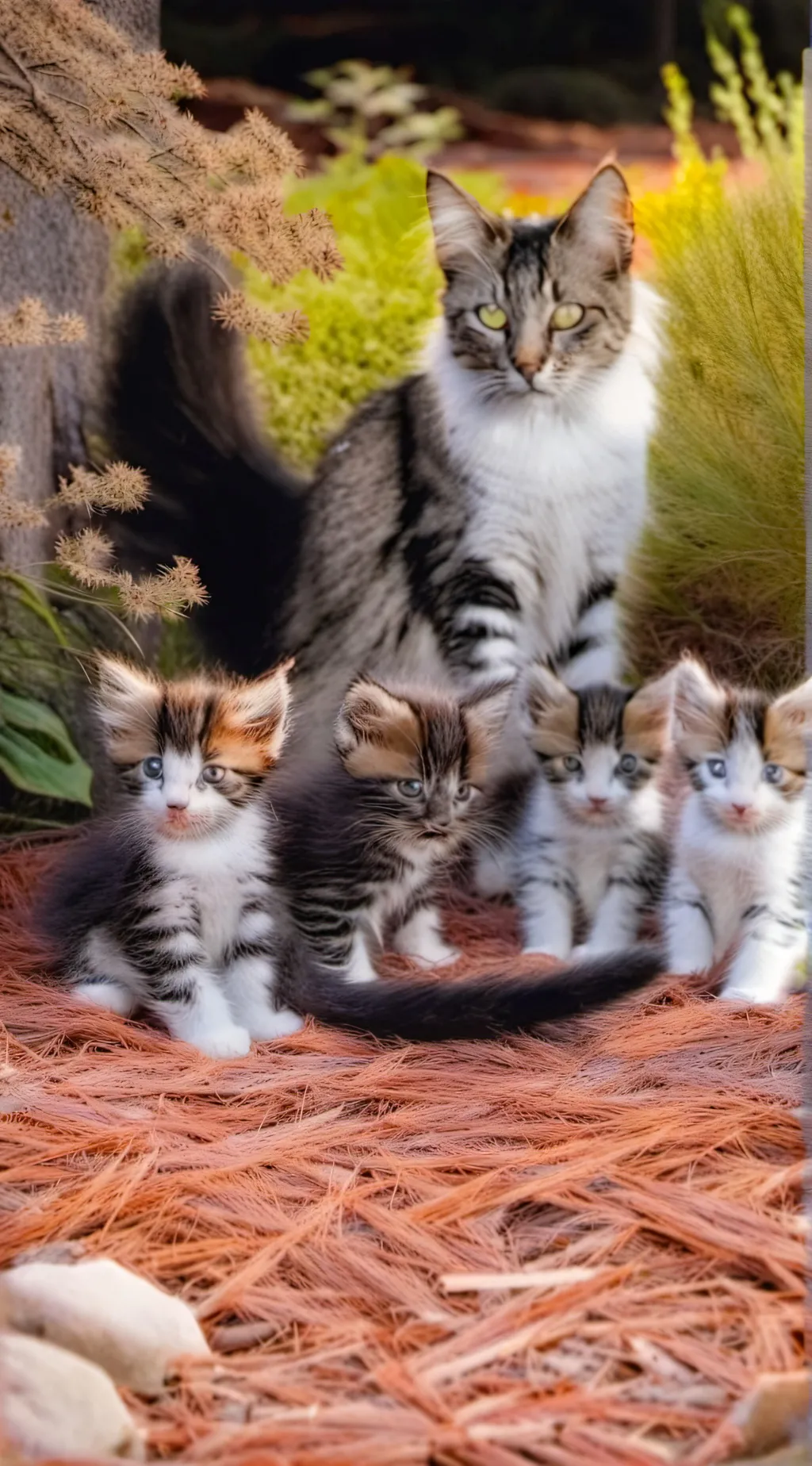 ai character: Stray mama cat background