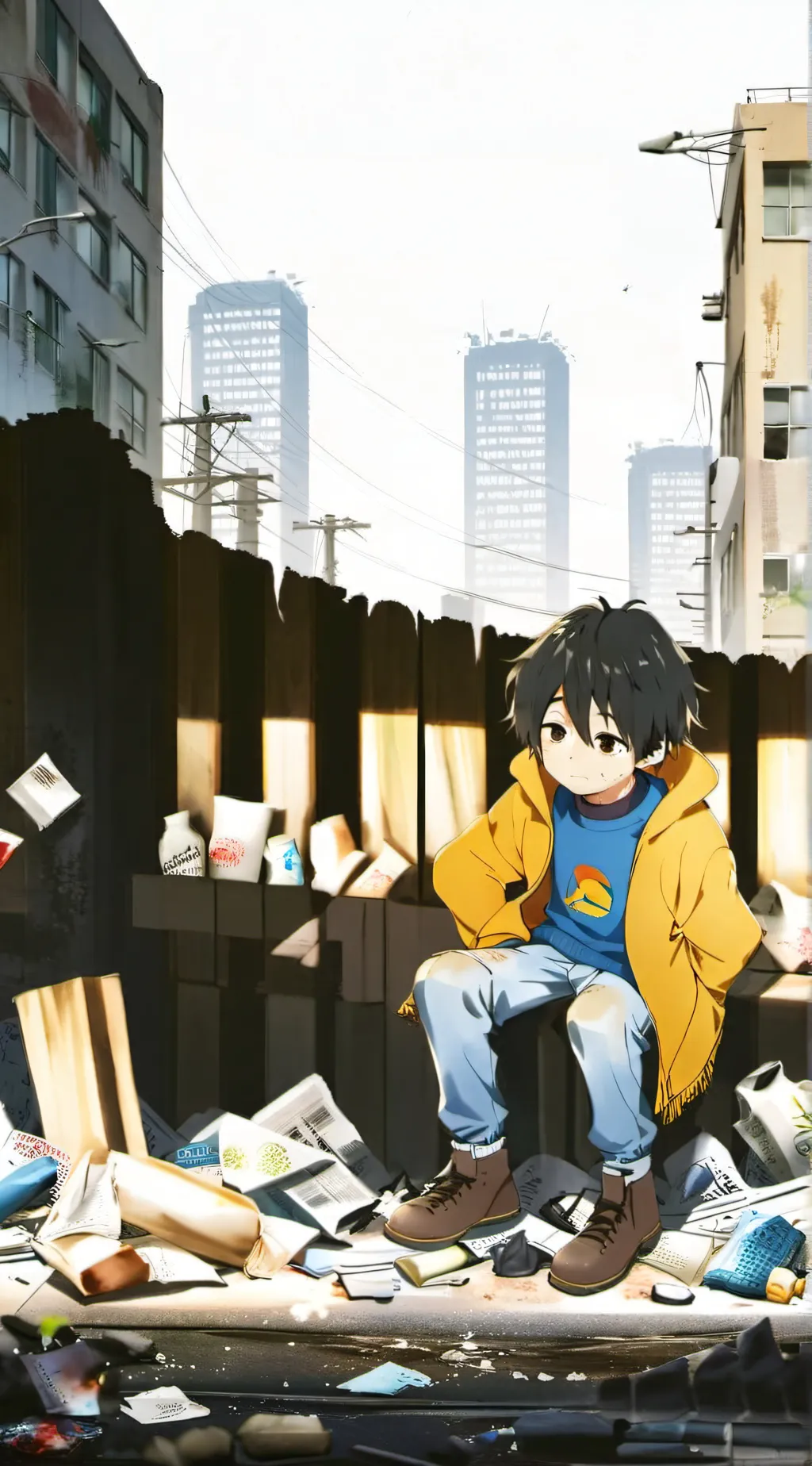 ai character: Boy on streets background