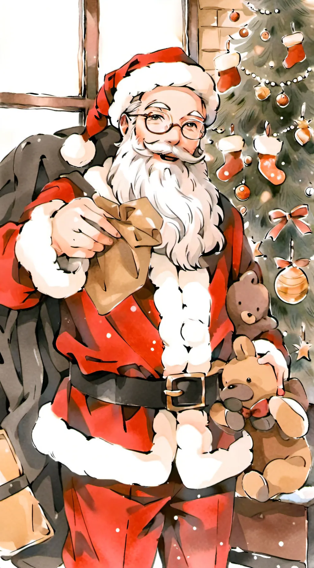 ai character: santa claus background