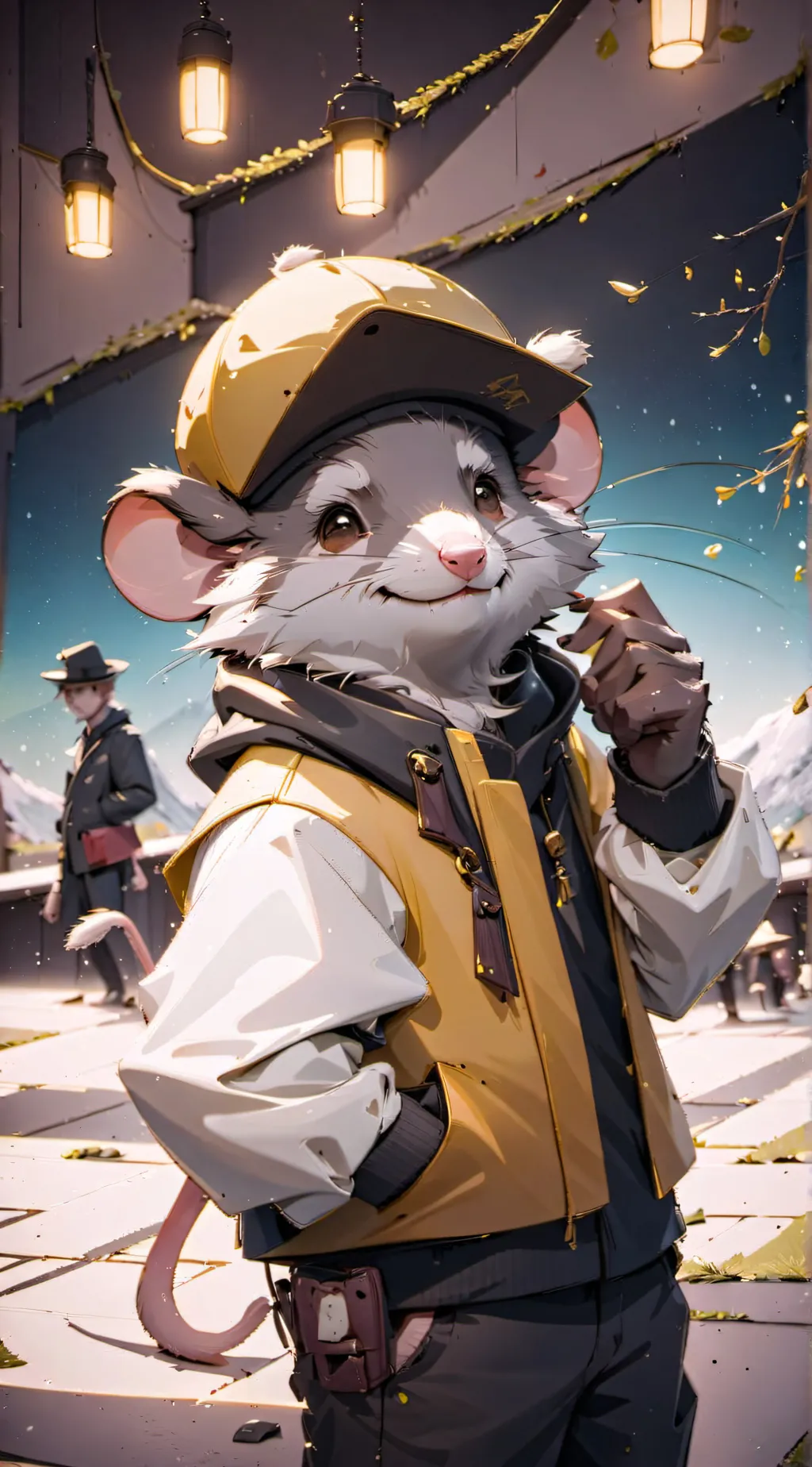 ai character: roasting rat background