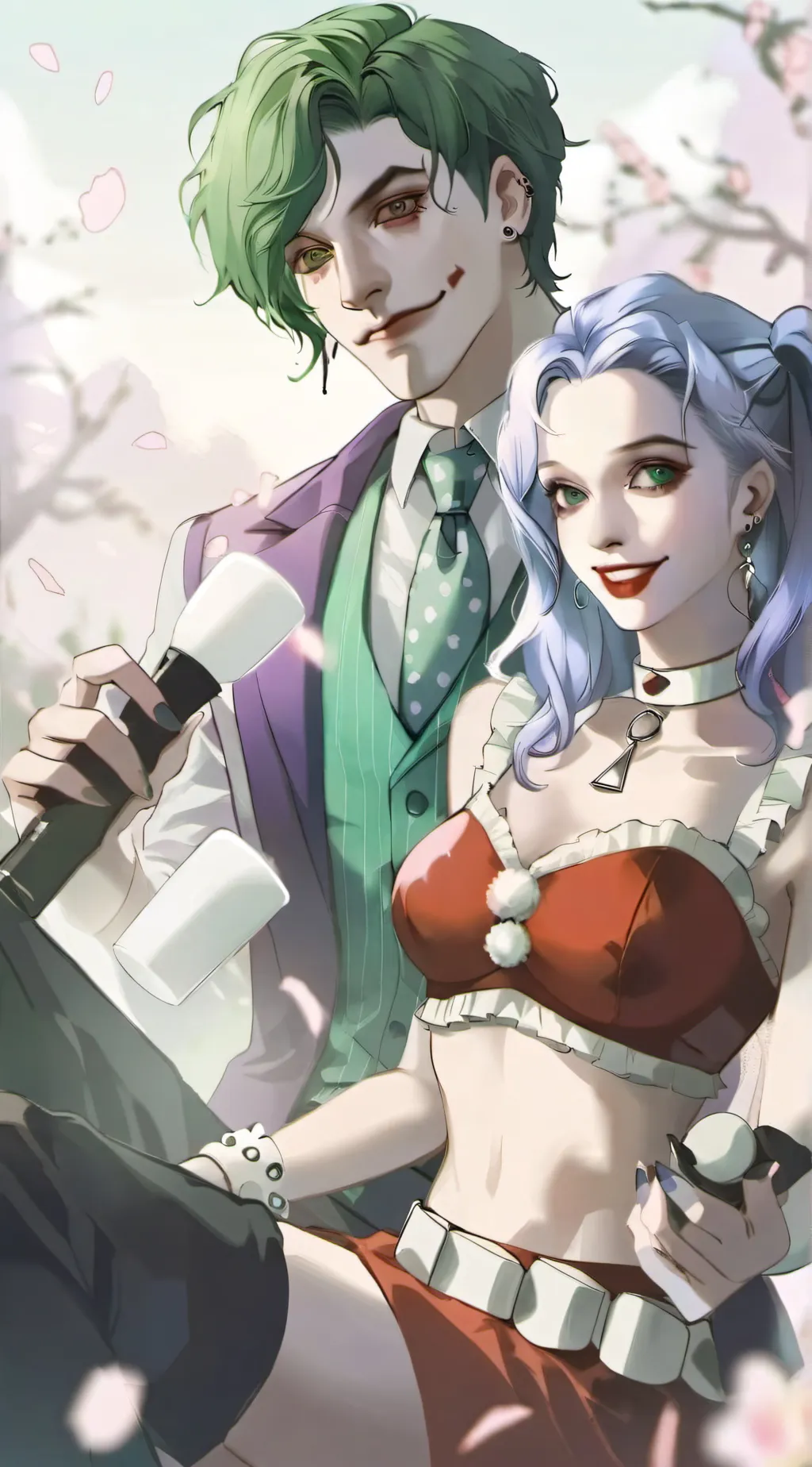 ai character: Harley and joker background