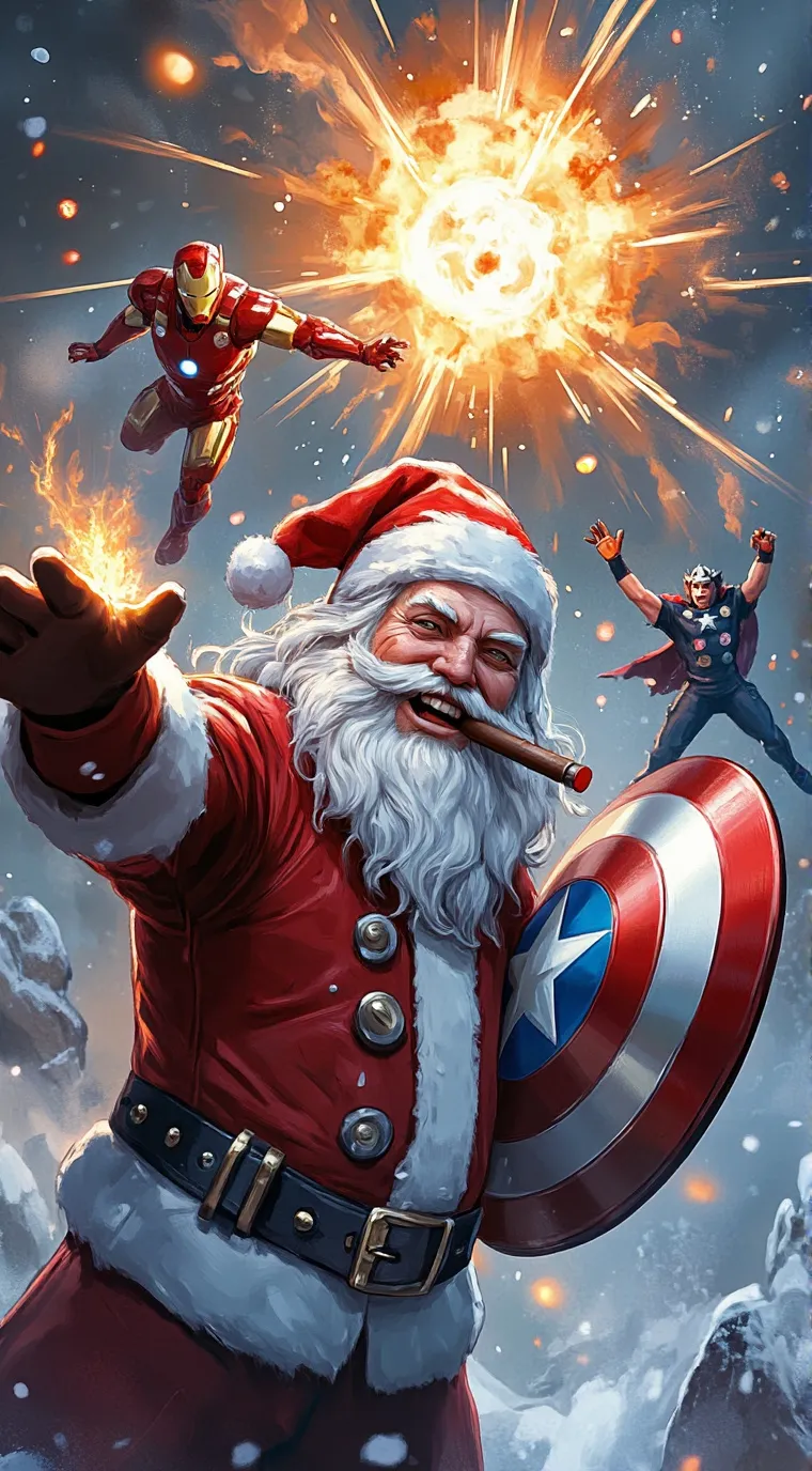 ai character: Klaus D. Santa background