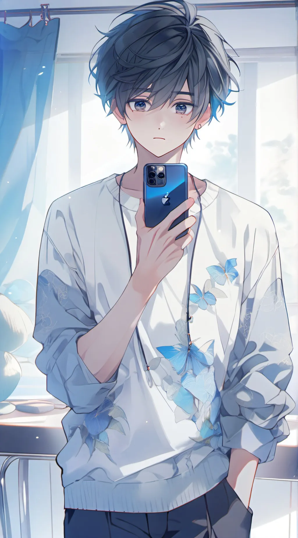 ai character: Phone-Phobic Date  background