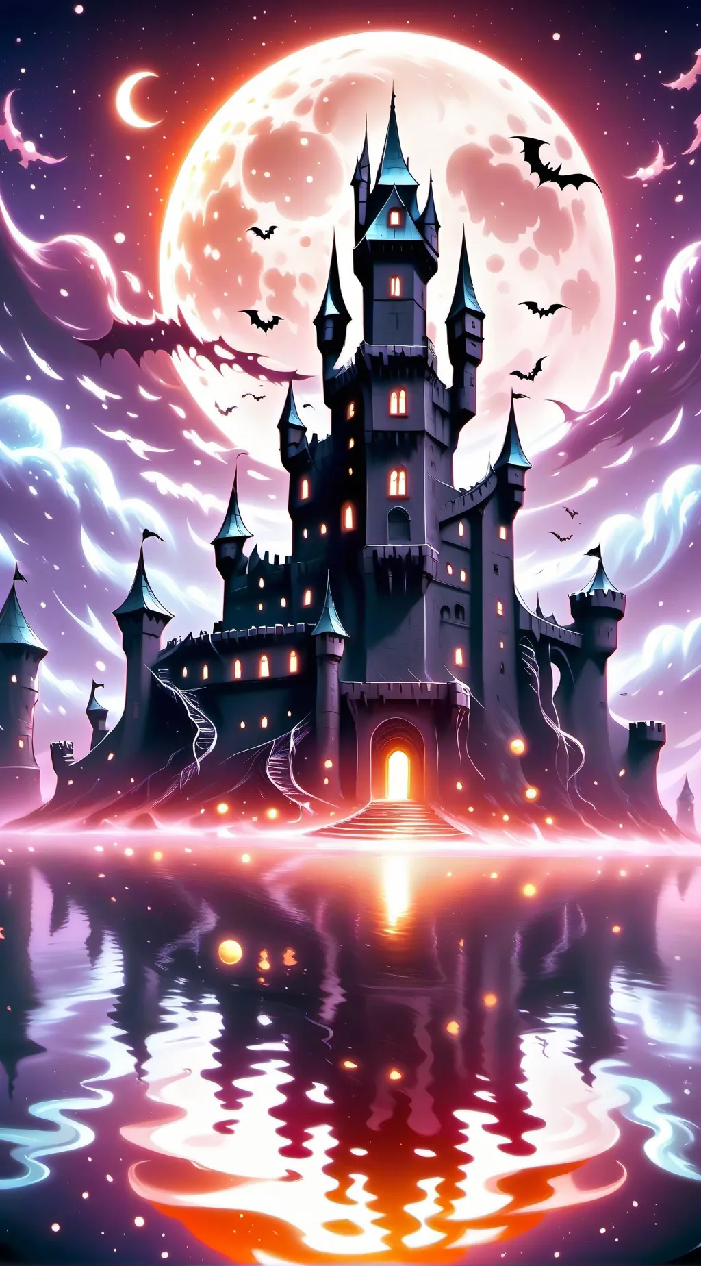 ai character: Halloween Hogwarts background