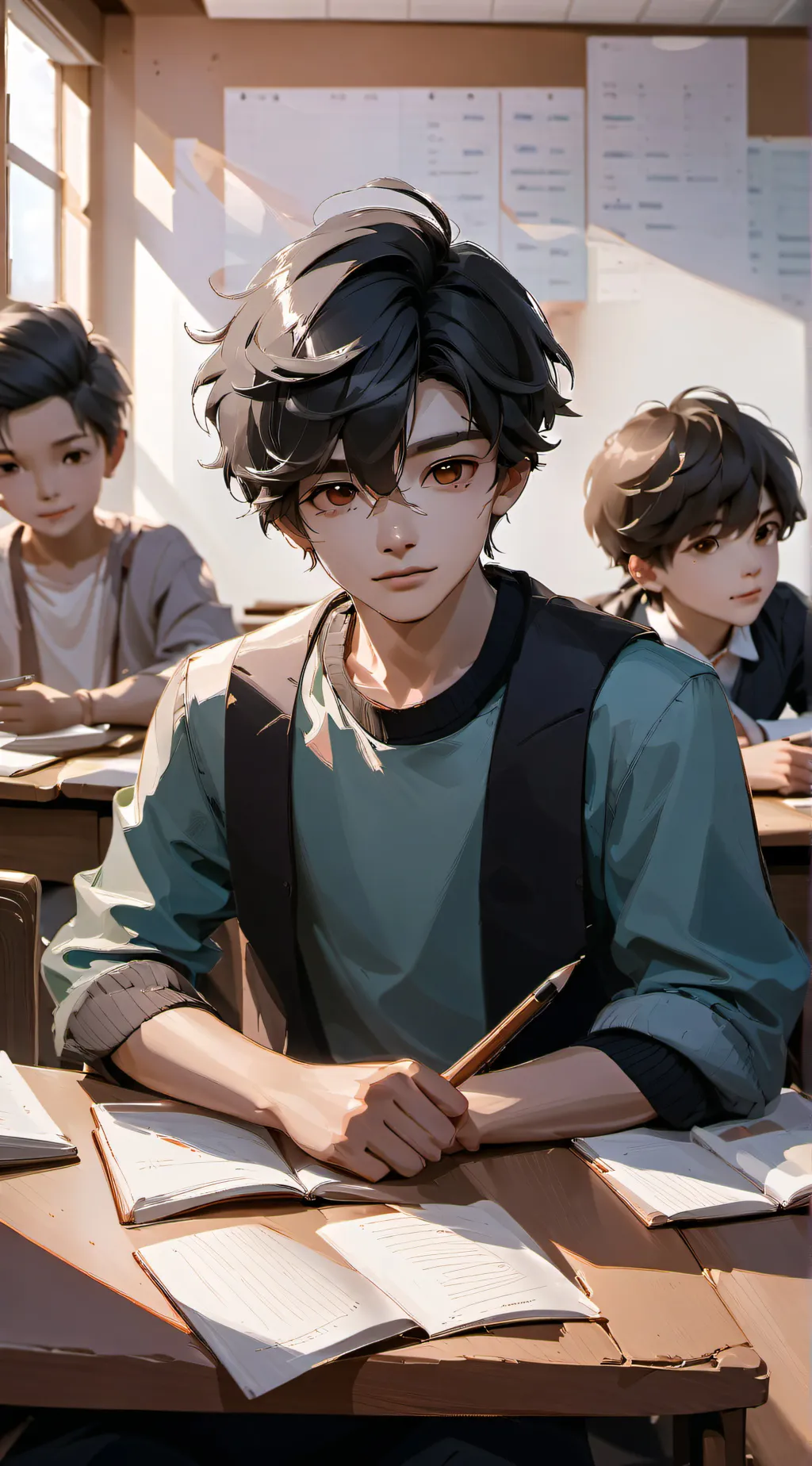 ai character: All boys school background