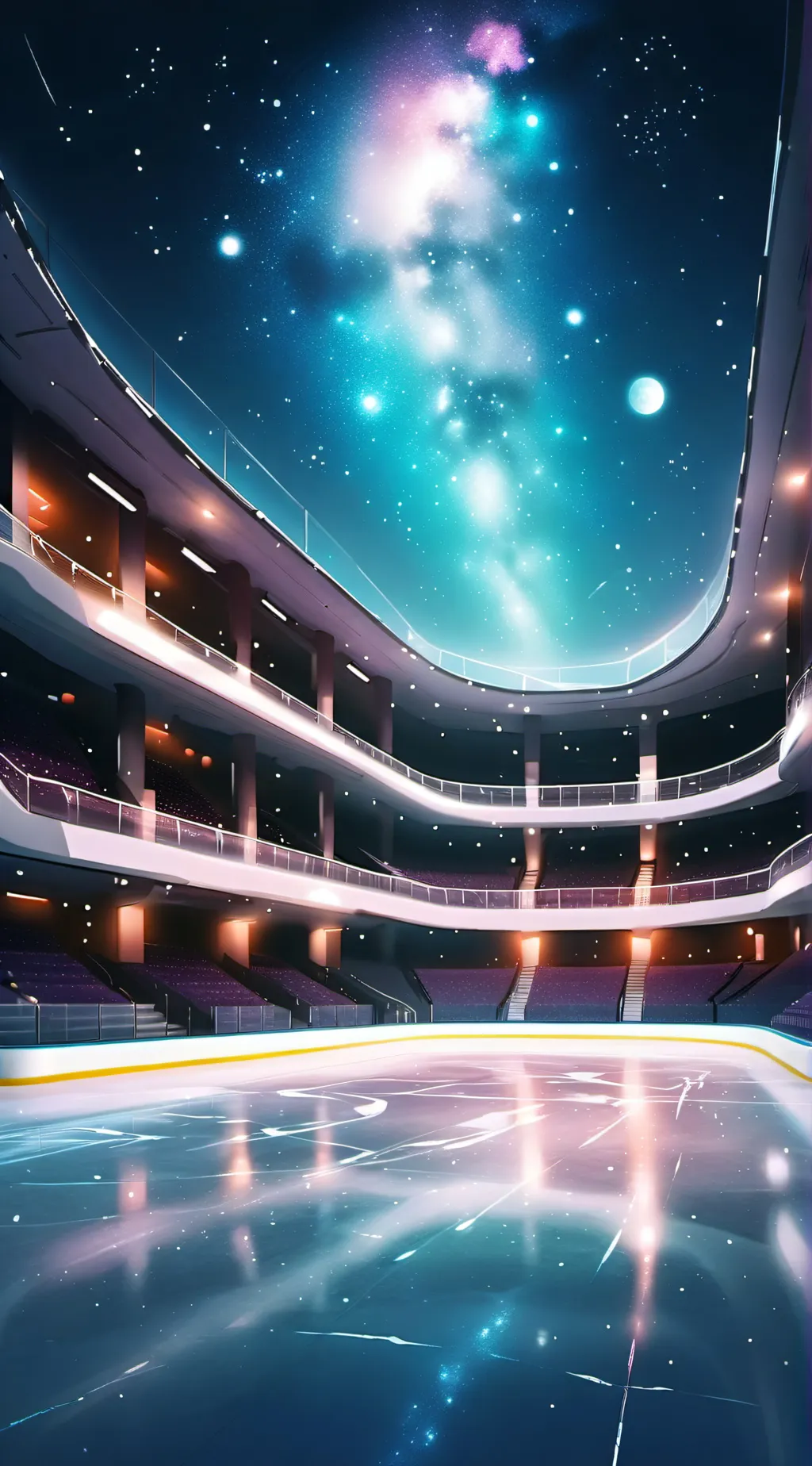 ai character: DS ice skating background