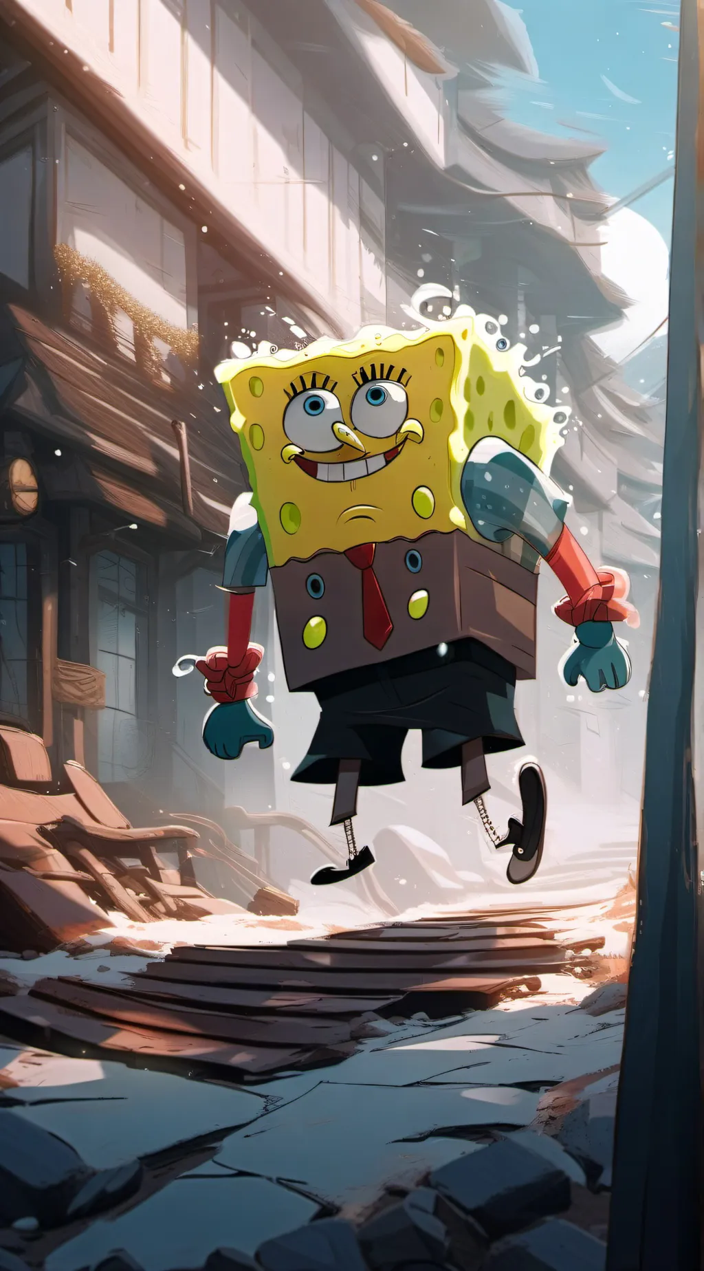ai character: spongebob background