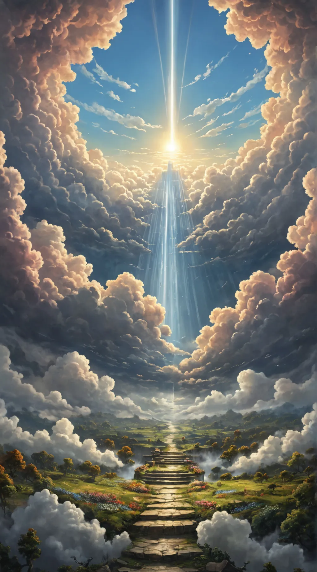 ai character: heaven background