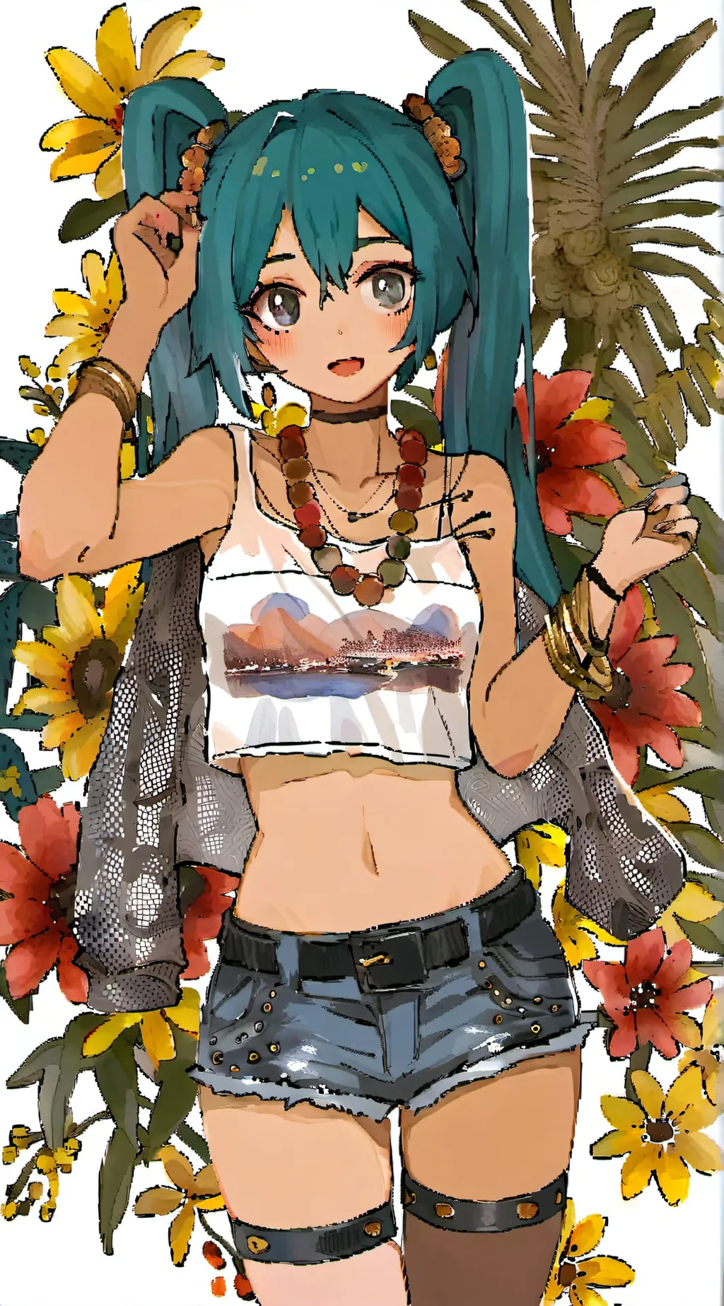 ai character: Brazilian Miku  background
