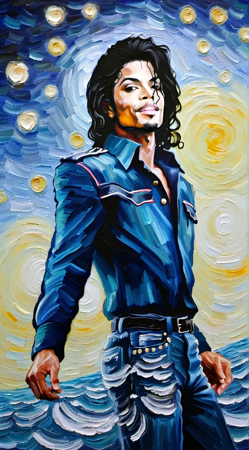 ai character: Michael Jackson  background