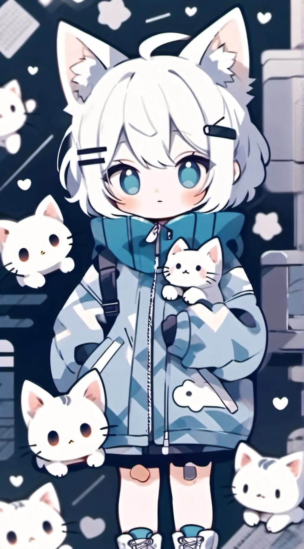 ai character: snowy background