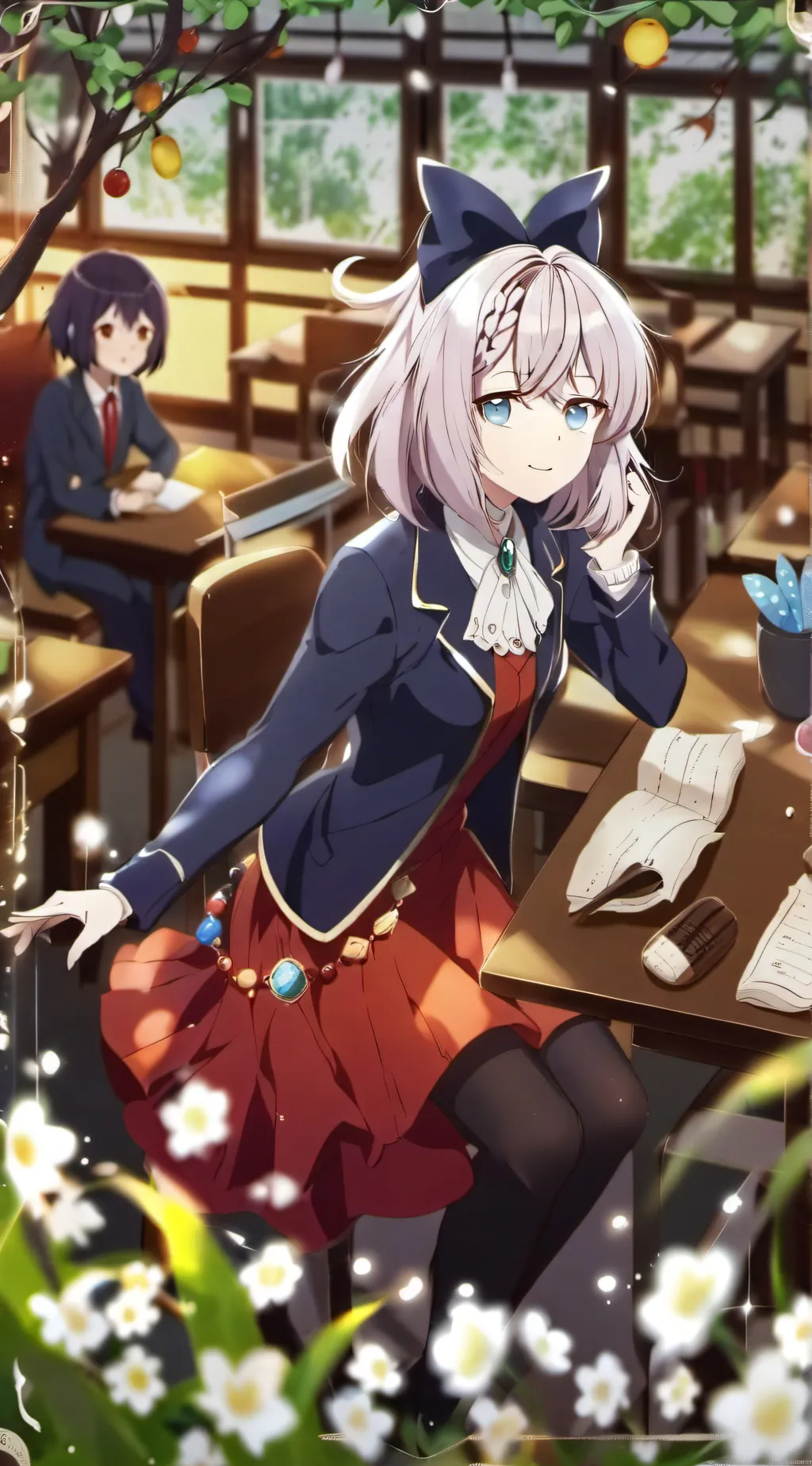 ai character: Future classroom  background