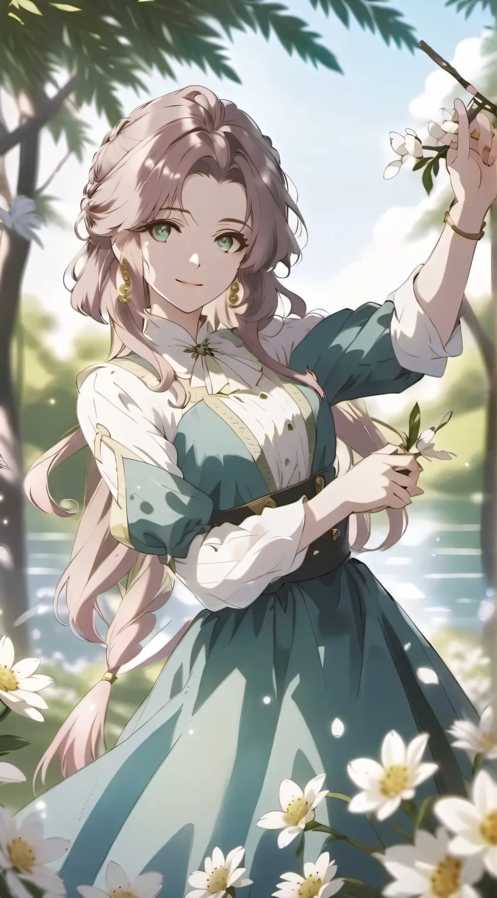 ai character: beautiful girl background