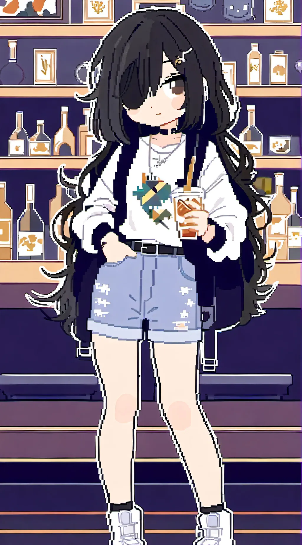 ai character: Moonlight school background