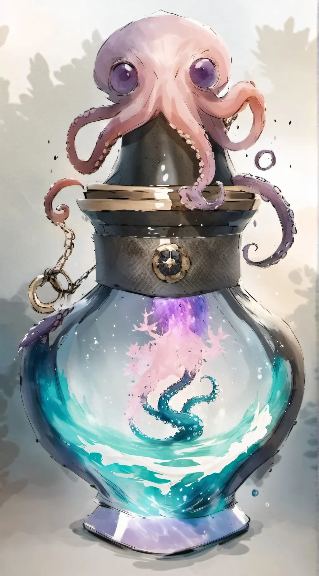 ai character:  Octopus Potion background