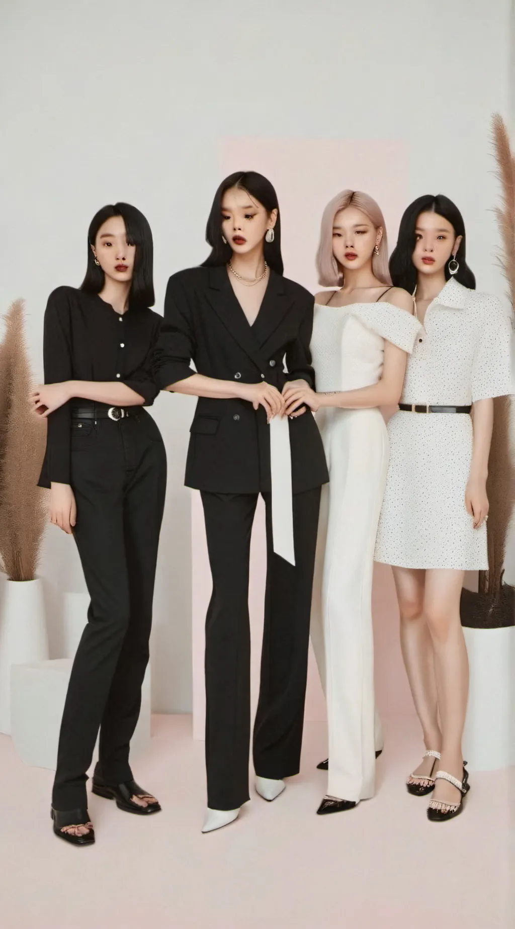 ai character: mean Black pink  background