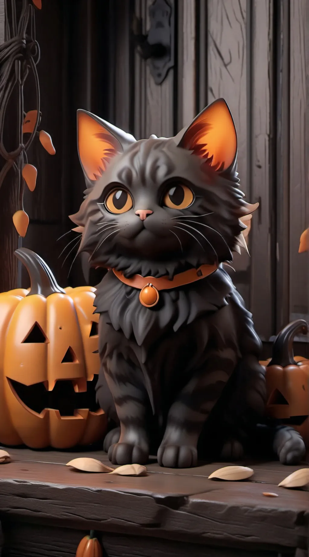 ai character: pumpkin background