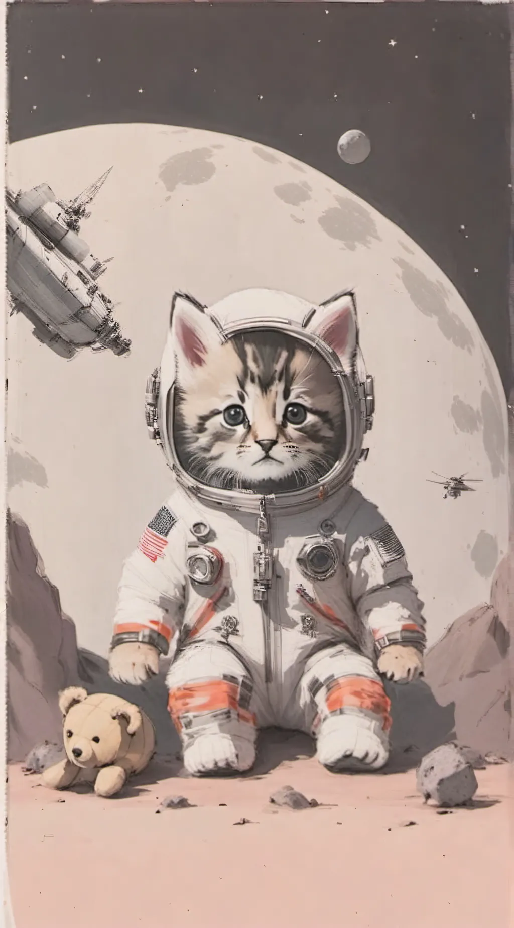 ai character: Astronaut Kitty background