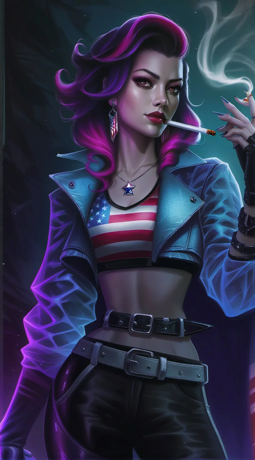 ai character: Liberty America  background